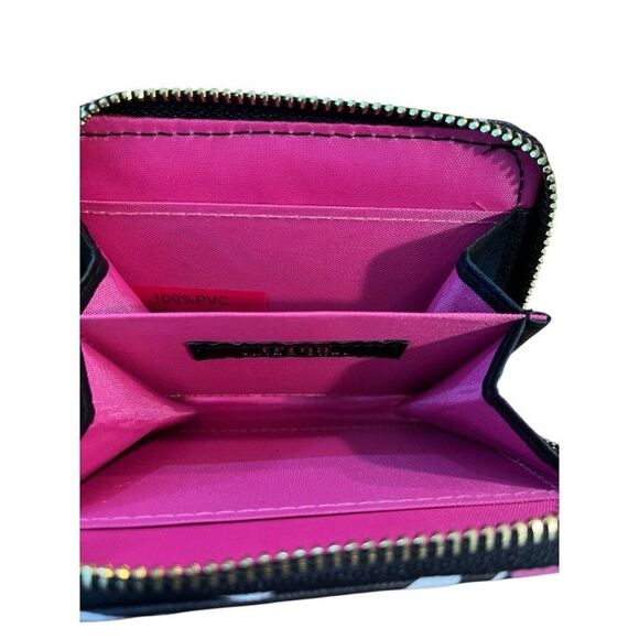 Trina Turk Pink Black Whitel Zip ARoundWallet CardHolder Gift Boxed NWT - Picture 5 of 5